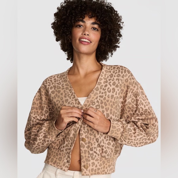 PINK Victoria's Secret Sweaters - VS PINK IVY FLEECE CROPPED CARDIGAN